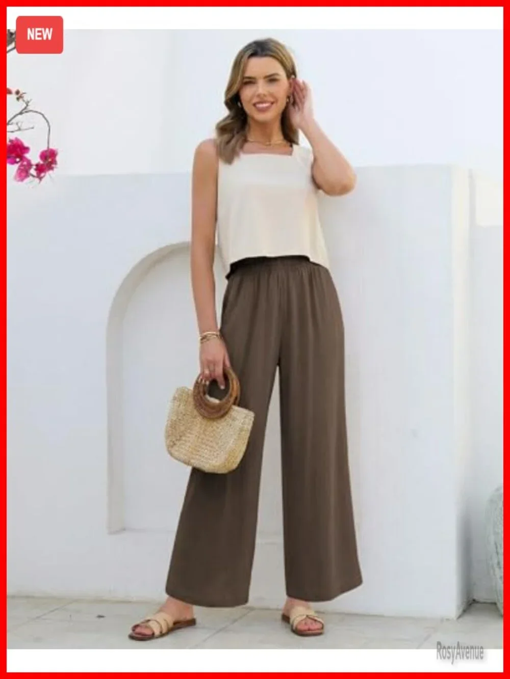 Wide Leg Linen Pants High Waisted Paper Bag Palazzo Summer Beach Casual